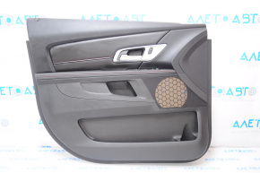 Door trim card front left GMC Terrain 12-17 leather black with red stitching, scratch