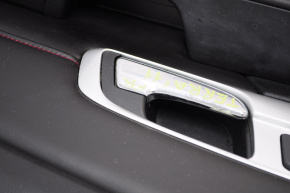 Door trim card front right GMC Terrain 12-17 leather black with red stitching, chrome trim