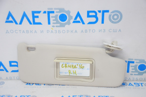 Right visor for Chevrolet Cruze 16-inch, beige, without hook