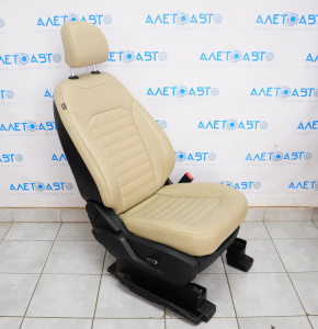 Passenger seat Ford Edge 15-17 with airbag, electric, heated, leather, beige
