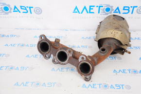 Rear exhaust manifold with catalytic converter for Lexus RX400h 2006-2008, rusty, with protection