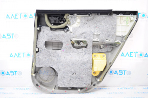 Door trim card rear left Toyota Highlander 08-10 gray leather with black velour insert