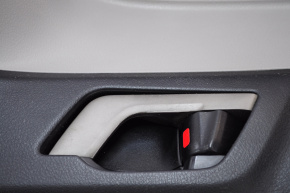 Door trim card front left Toyota Highlander 08-10 gray leather with black velour insert, def