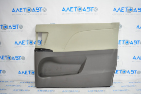 Door trim card rear right Toyota Sienna 11-14 beige, broken crepe, crack, plastic turned white