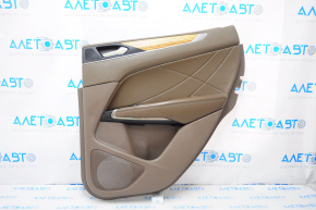 Door trim card rear right Lincoln MKC 15-16 leather brown with wood insert