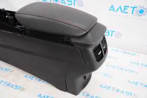 Central console armrest Ford Fusion mk5 13-16 leather black with red stitching
