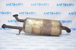 Exhaust line middle part with muffler Toyota Sequoia 08-16 is crushed, studs are sawed off, rusty
