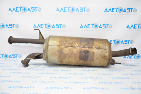 Exhaust line middle part with muffler Toyota Sequoia 08-16 is crushed, studs are sawed off, rusty