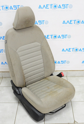 Passenger seat Ford Fusion mk5 17-20 without airbag, fur, gray cloth, dry-cleanable, rusty