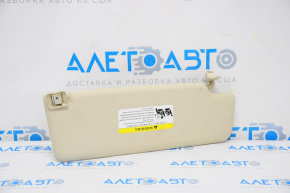 Left sun visor for VW Tiguan 2009-2017, beige, with hook