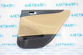 Door trim card rear right Hyundai Sonata 11-12 leather beige, rubbed