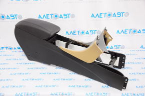 Central console armrest Hyundai Sonata 11-15 leather black with beige inserts