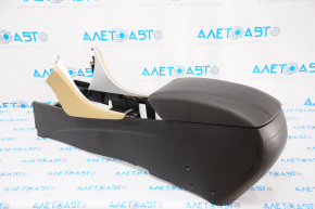 Central console armrest Hyundai Sonata 11-15 leather black with beige inserts