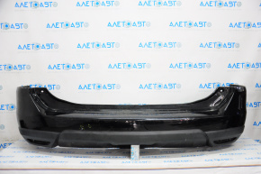 Rear bumper bare Nissan Rogue 14-16 black, dented, torn, scratches