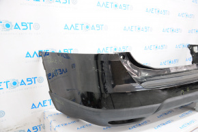 Rear bumper bare Nissan Rogue 14-16 black, dented, torn, scratches
