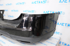 Rear bumper bare Nissan Rogue 14-16 black, dented, torn, scratches