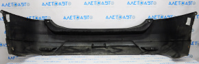 Rear bumper bare Nissan Rogue 14-16 black, dented, torn, scratches
