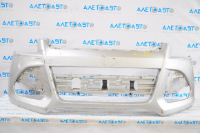 Front bumper bare Ford Escape MK3 13-16 prerest silver, crack, broken fasteners