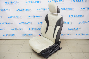 Driver's seat Toyota Prius 50 16-18 with airbag, mechanic, leather white with black rubbed
