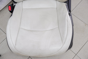 Driver's seat Toyota Prius 50 16-18 with airbag, mechanic, leather white with black rubbed