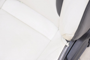 Driver's seat Toyota Prius 50 16-18 with airbag, mechanic, leather white with black rubbed