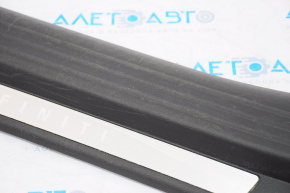 Door sill trim front right Infiniti QX50 19-20 black, with chrome trim, worn