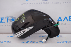Side mirror right complete Lexus RX350 RX450h 10-12 14 pins, auto-dim, turn signal, black, butt