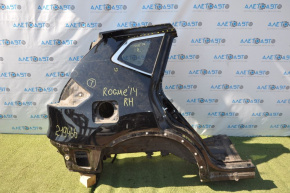 Quarter wing rear right Nissan Rogue 14-20 black, small bump, dent