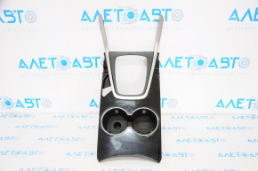 Center console trim with cup holder Ford Edge 15-18 black, scratches