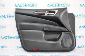 Door trim card front left Nissan Pathfinder 13-16 black leather, rubbed