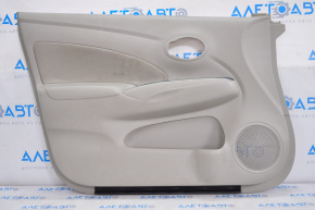 Door trim card front left Nissan Versa 12-18 usa gray, scratches
