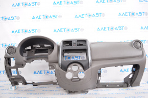 Dashboard front panel without AIRBAG Nissan Versa 12-19 usa dark gray, scratches