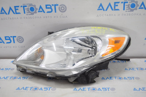 Headlight front left Nissan Versa 12-14 bare usa, broken crepe, scratches on glass