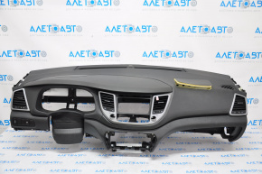 Torpedo front panel without AIRBAG Hyundai Tucson 16-18 black without speaker, shot