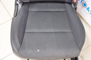 Passenger seat Hyundai Tucson 16-16 without airbag, mechanical, black cloth, burnt fabric, plastic defect