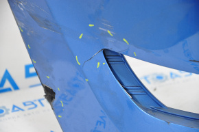 Rear bumper bare Hyundai Tucson 16-18 pre-rest without parking sensors, blue, tears, broken fasteners