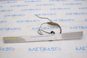 Door sill trim front left outer Nissan Versa 12-19 usa chrome, with backlight