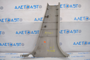Center pillar trim lower left Nissan Versa 12-19 usa gray, plastic turned white
