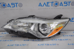 Headlight front left Toyota Camry v55 15-17 bare usa LE\XLE halogen, sand, crack on glass