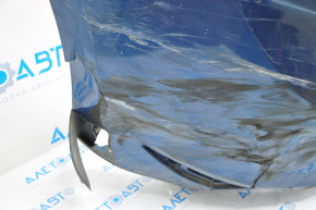 Bare rear bumper VW Golf 15-17 without parking sensors, blue, dented on the left, tears, broken fasteners