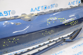 Bare front bumper VW Golf 15-17 without parking sensor, blue, tears, crack in mount