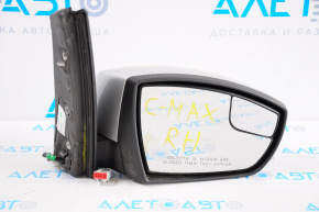 Right side mirror complete Ford C-max MK2 13-18 7 pins, turn signal, silver