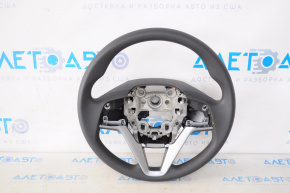 Naked steering wheel Hyundai Tucson 16-18 rubber, black, no buttons, scuffs on plastic