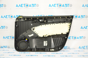 Black door panel, front left, VW Passat b7 12-15 USA, black leather armrest, gray molding, with adjustable mirrors, with central locking button