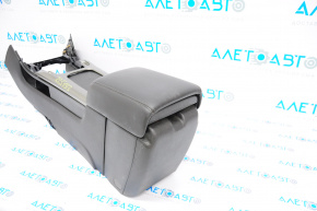 Console center armrest and cup holders Chevrolet Malibu 13-15 black leather, scratches