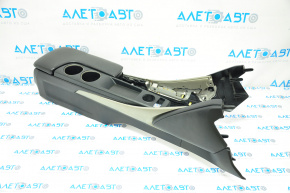 Central console armrest and cup holders Lexus IS 14-20 leather black, broken armrest