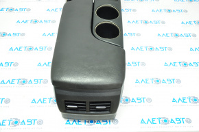 Central console armrest and cup holders Lexus IS 14-20 leather black, broken armrest