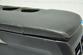 Central console armrest and cup holders Lexus IS 14-20 leather black, broken armrest