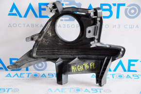 Front bumper grille left Toyota Highlander 14-16 under fog light without bracket, worn