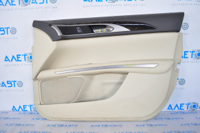 Door trim card front right Lincoln MKZ 13-15 beige, handle fastening broken, crack